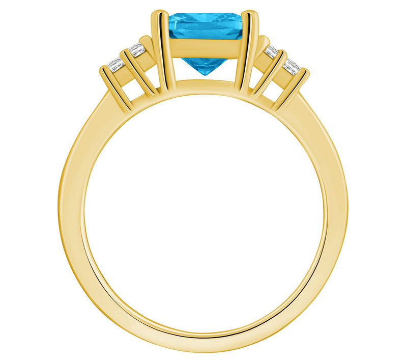 Affinity Gems Cushion-Cut Gemstone & Diamond Rig, 14K Gold — View 12