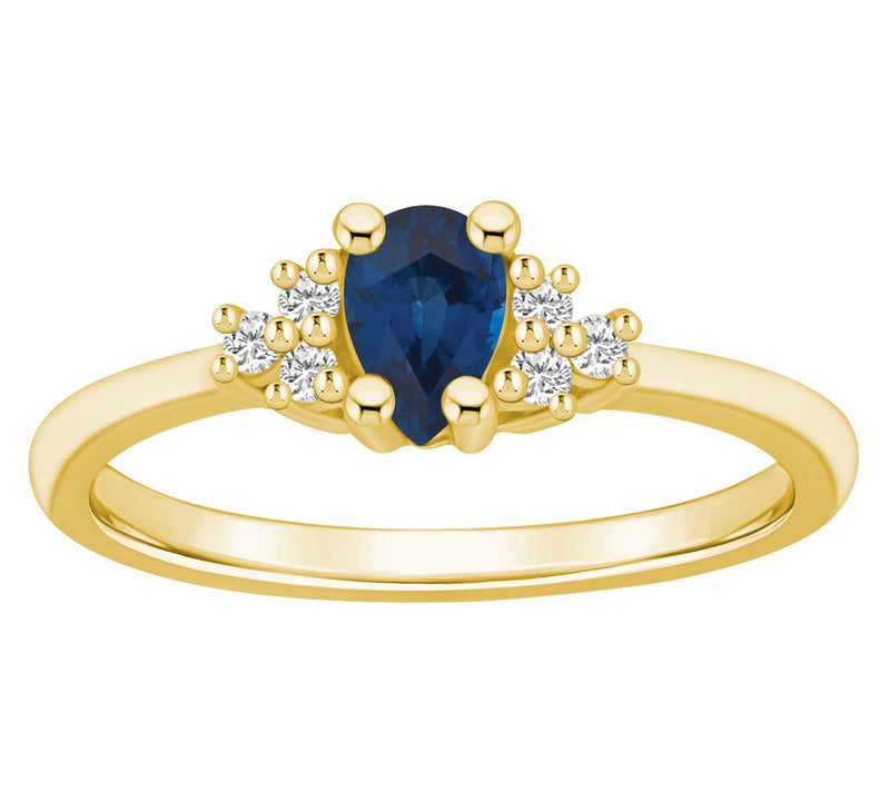 Affinity Gems Pear Gemstone & Diamond Accent Ring, 14K Gold — View 6