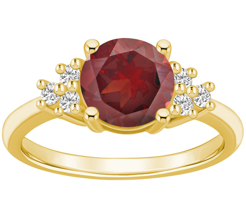 Affinity Gems Round Gemstone & Diamond Ring, 14K Gold — View 11