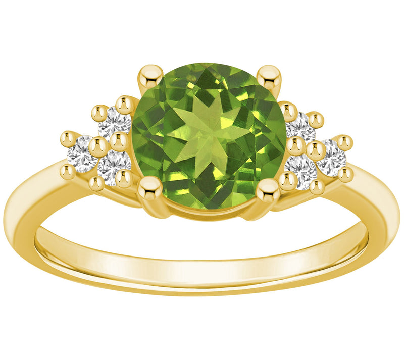 Affinity Gems Round Gemstone & Diamond Ring, 14K Gold — View 13