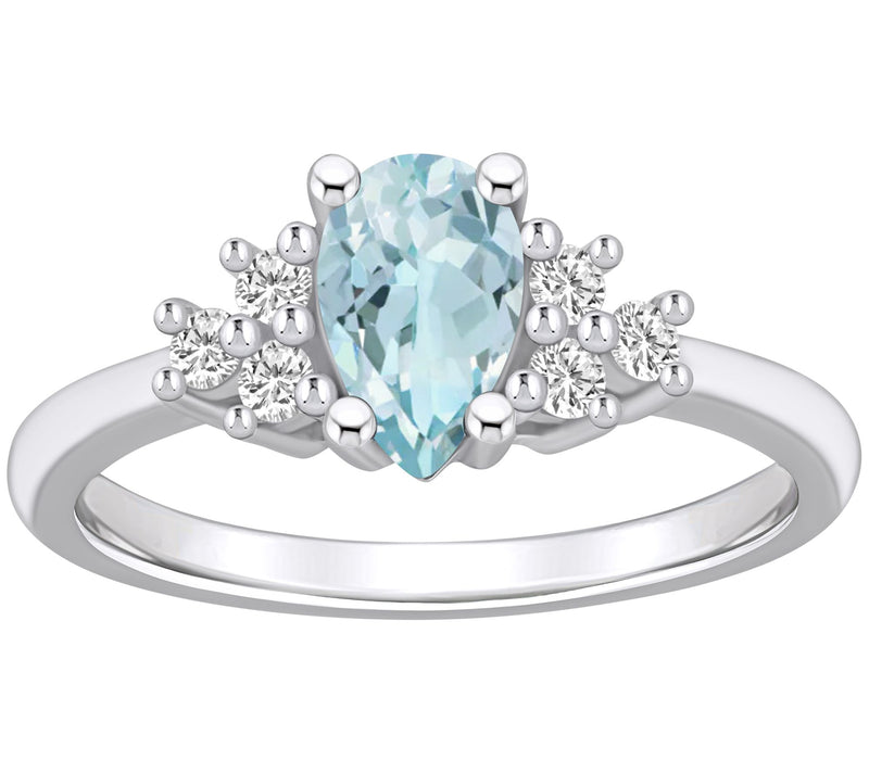 Affinity Gems Round Gemstone & Diamond Ring, 14K Gold — Main view