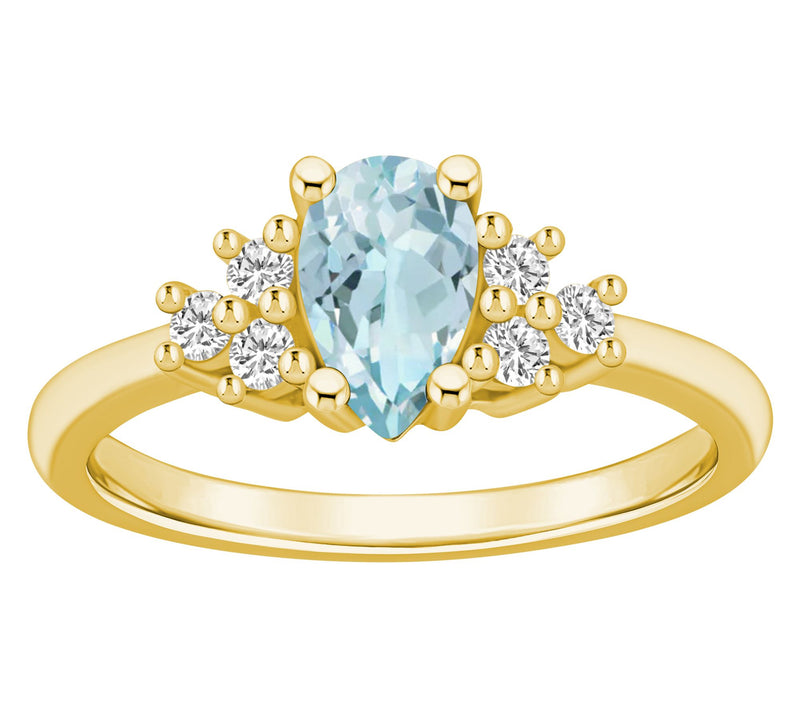 Affinity Gems Round Gemstone & Diamond Ring, 14K Gold — View 6