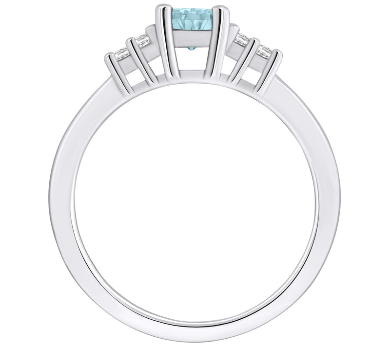 Affinity Gems Round Gemstone & Diamond Ring, 14K Gold — View 2