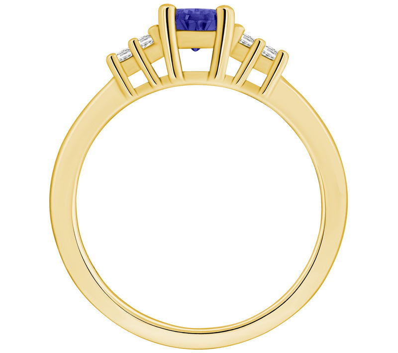 Affinity Gems Pear-Cut Tanzanite & Diamond Ring , 14K Gold — View 2