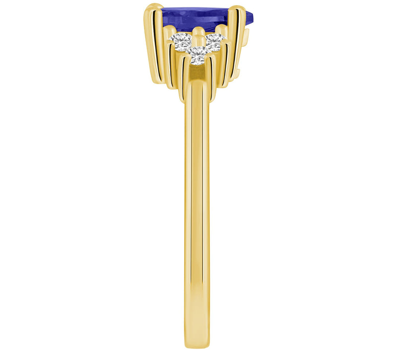 Affinity Gems Pear-Cut Tanzanite & Diamond Ring , 14K Gold — View 3