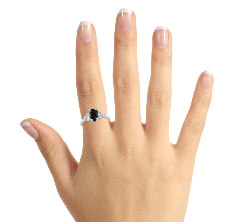 Affinity Gems Pear Gemstone & Diamond Ring, 14K White Gold — View 16