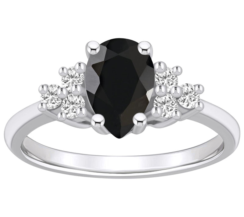 Affinity Gems Pear Gemstone & Diamond Ring, 14K White Gold — View 5