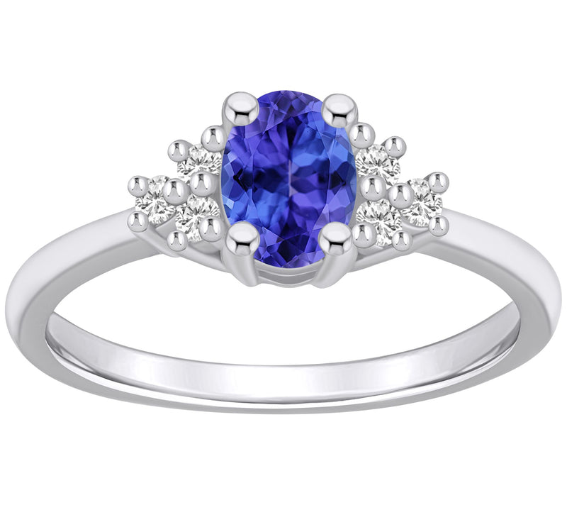 Affinity Gems Oval Tanzanite & Diamond Accent Ring, 14K Gold — Main view
