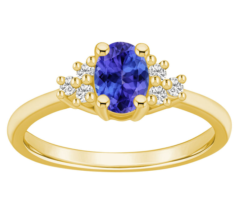 Affinity Gems Oval Tanzanite & Diamond Accent Ring, 14K Gold — View 6