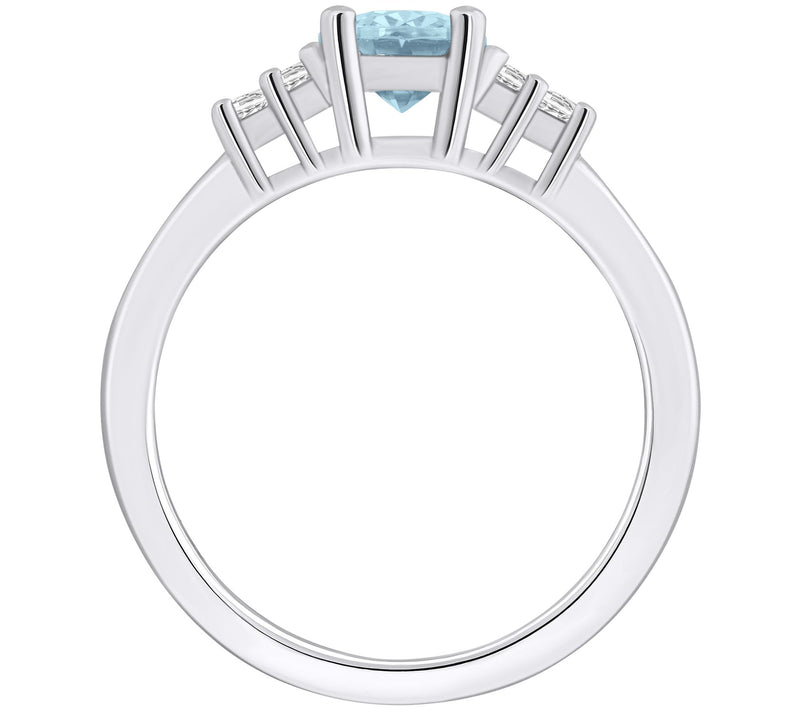 Affinity Gems Oval Aquamarine & Diamond Accent Ring, 14K Gold — View 6