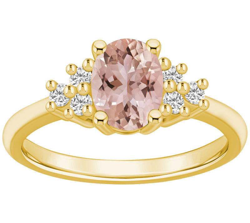 Affinity Gems Oval Morganite & Diamond Accent Ring, 14K Gold — Main view