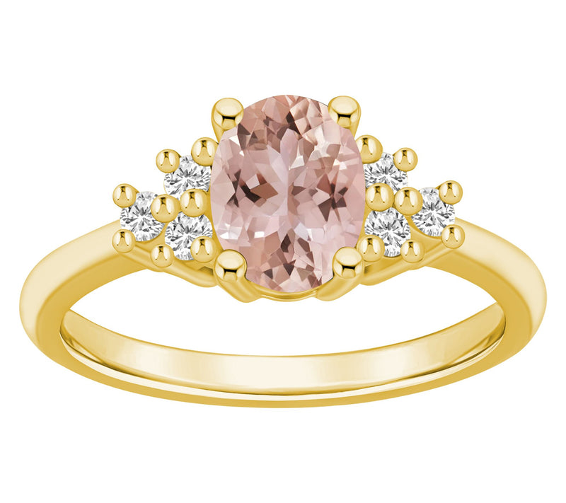 Affinity Gems Oval Morganite & Diamond Accent Ring, 14K Gold — View 6