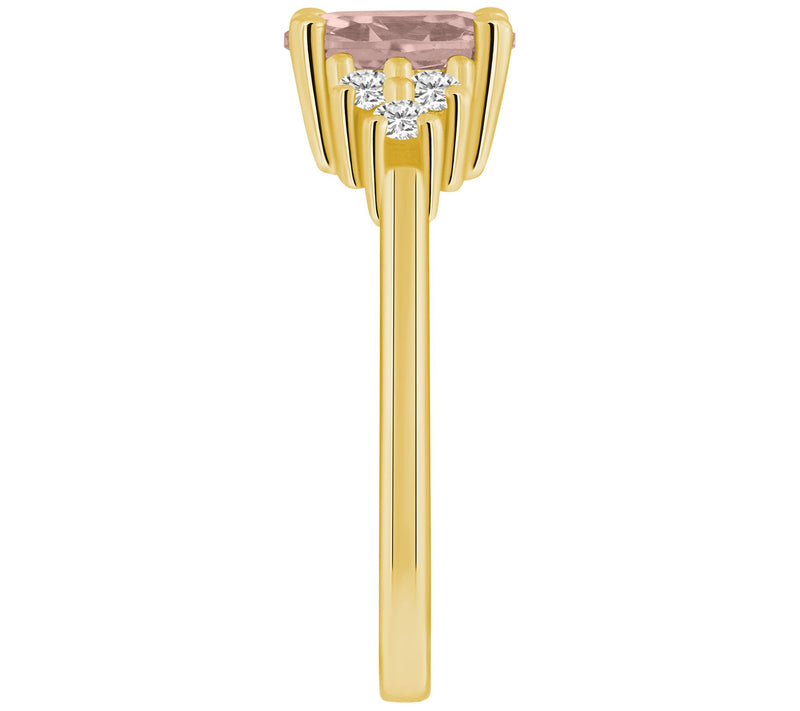 Affinity Gems Oval Morganite & Diamond Accent Ring, 14K Gold — View 3