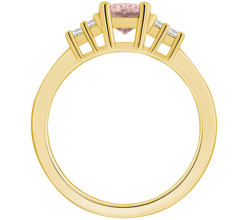 Affinity Gems Oval Morganite & Diamond Accent Ring, 14K Gold — View 2