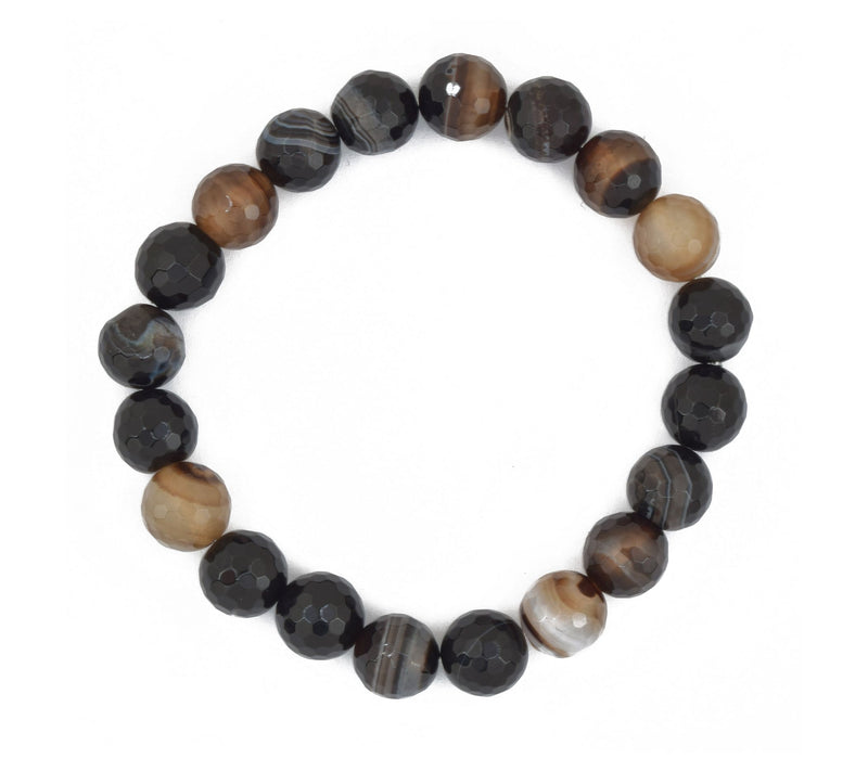 Black Chalcedony Beaded Stretch Bracelet — View 5