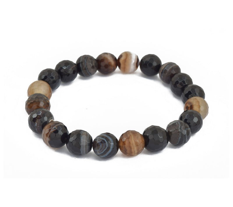 Black Chalcedony Beaded Stretch Bracelet — View 4