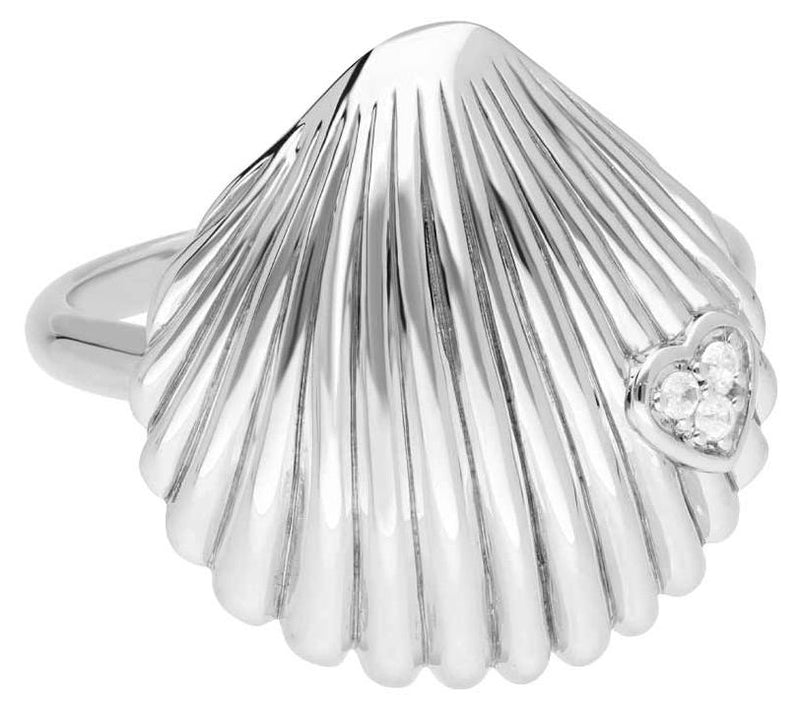 Goddaughters Sterling Silver White Topaz Love S hell Ring — Main view