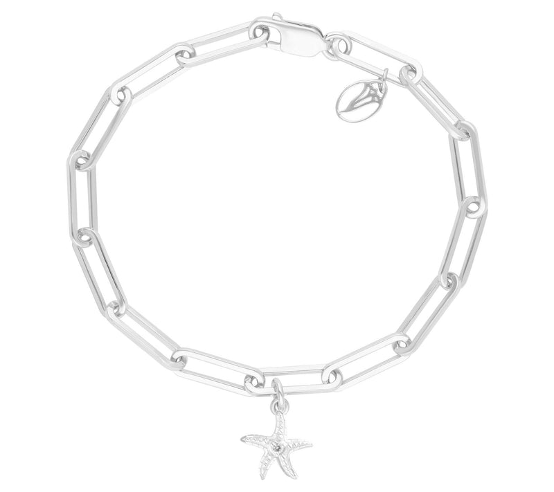 Goddaughters Sterling Silver White Sapphire Starfish Bracelet — Main view