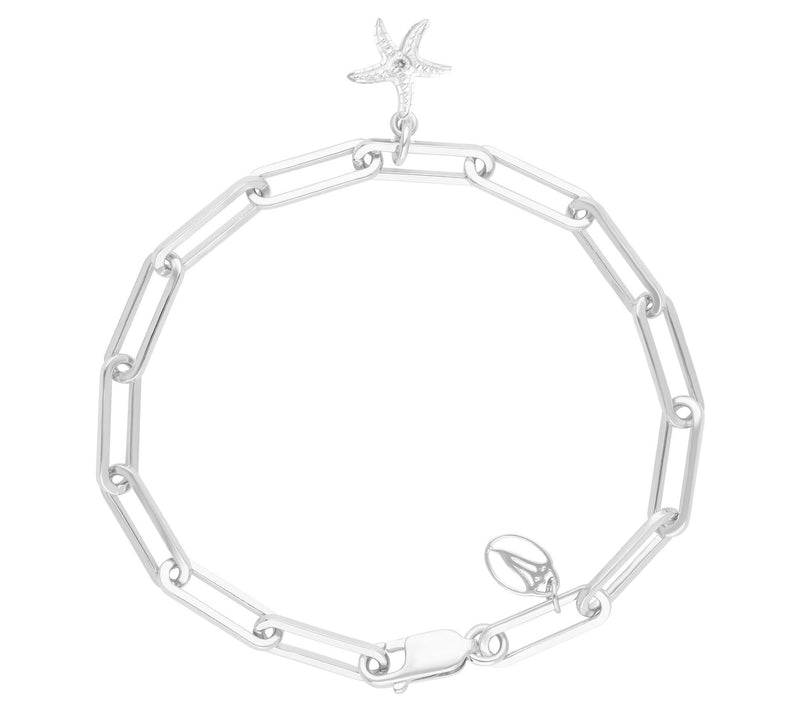 Goddaughters Sterling Silver White Sapphire Starfish Bracelet — View 2