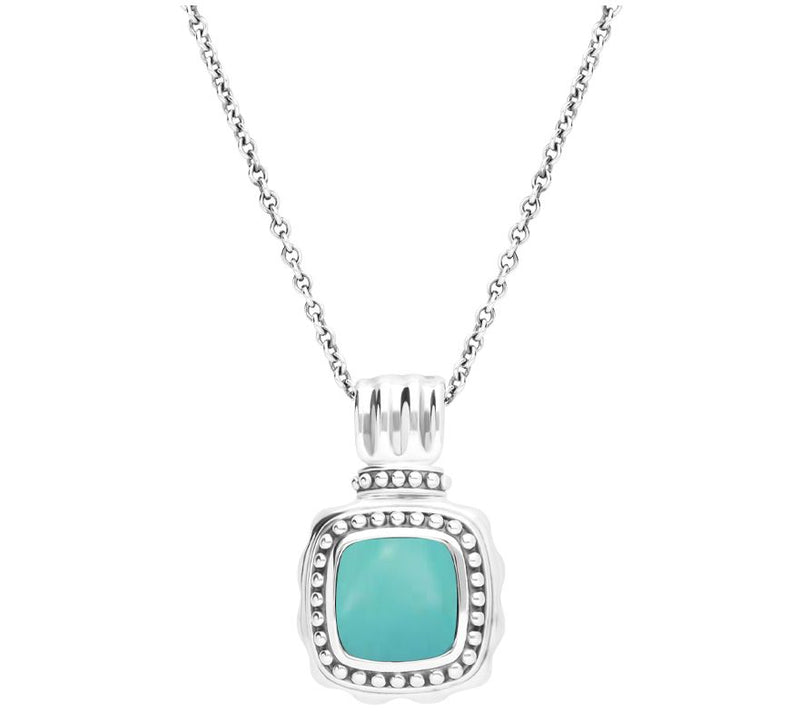 Tiffany Kay Studio Silver Turquoise Stemmed Pendant w/ Chain — View 3
