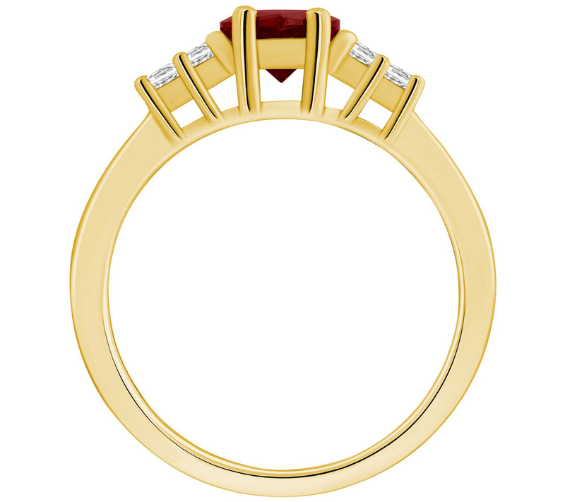 Affinity Gems Pear Cut Gemstone & Diamond Ring,14K Gold — View 14
