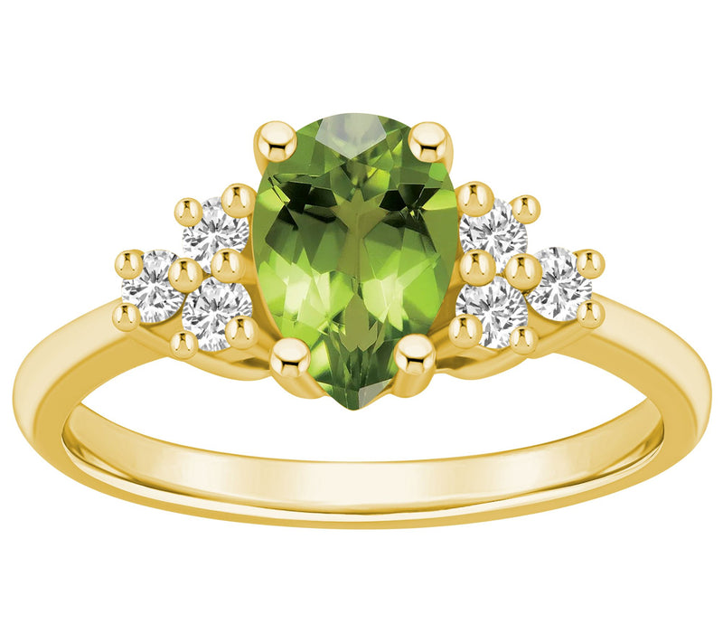 Affinity Gems Pear Cut Gemstone & Diamond Ring,14K Gold — View 13