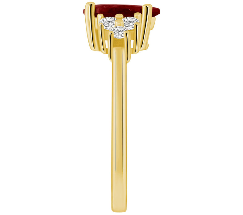 Affinity Gems Pear Cut Gemstone & Diamond Ring,14K Gold — View 15