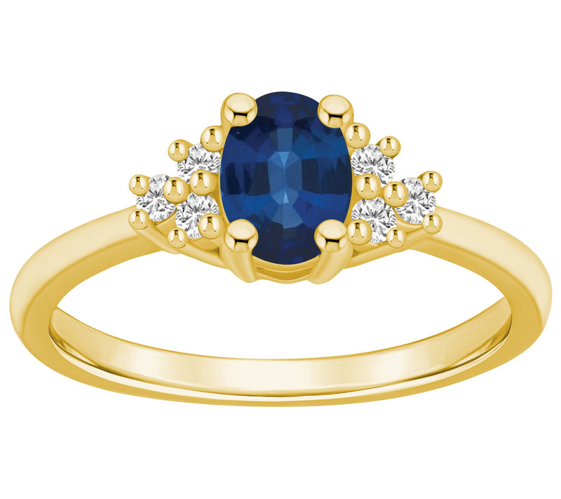 Affinity Gems Oval-Cut Gemstone & Diamond Ring, 14K Gold — View 7