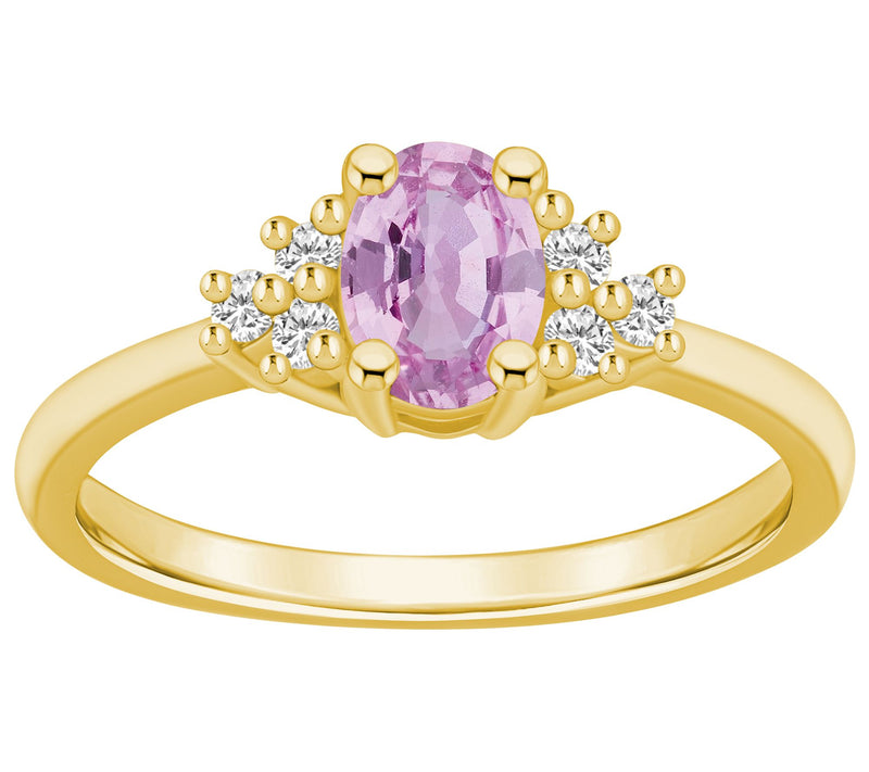 Affinity Gems Oval-Cut Gemstone & Diamond Ring, 14K Gold — View 5