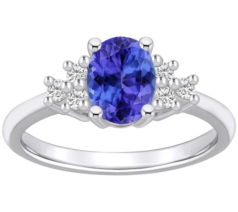 Affinity Gems Oval-Cut Tanzanite & Diamond Ring, 14K Gold — View 3