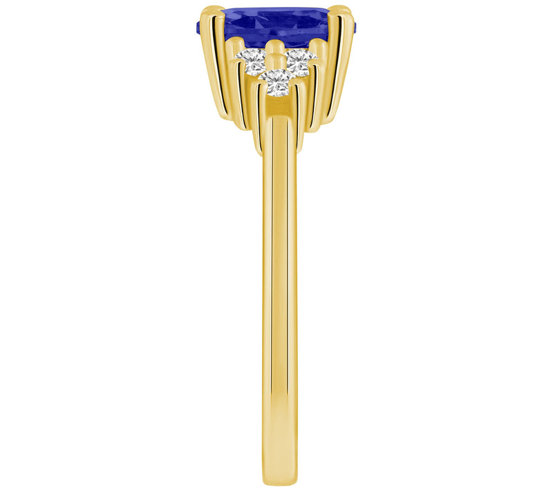 Affinity Gems Oval-Cut Tanzanite & Diamond Ring, 14K Gold — View 7