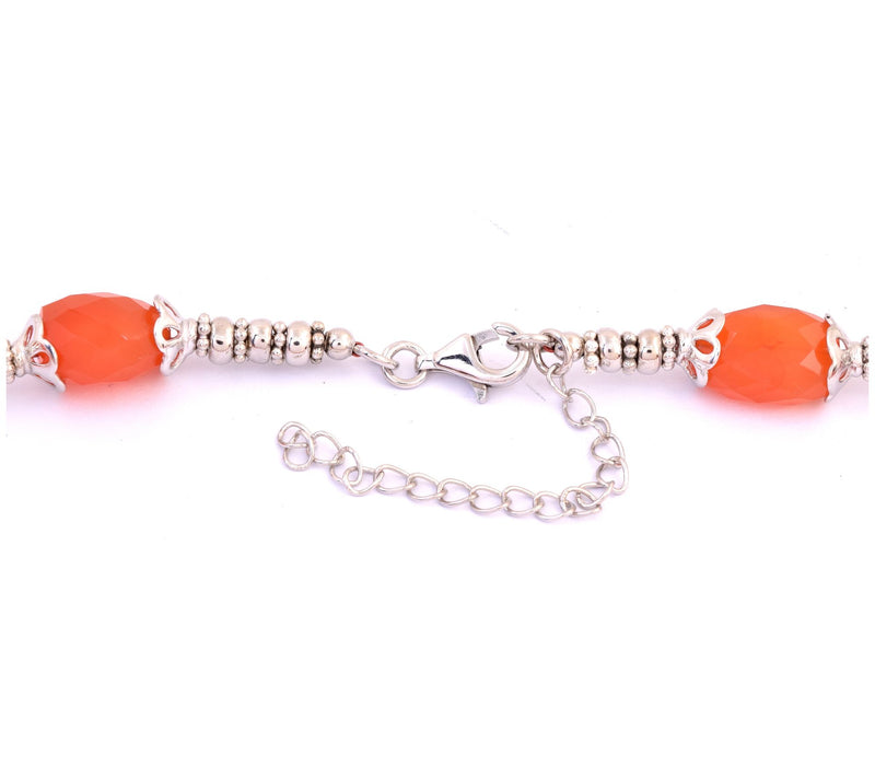 Affinity Gems Carnelian Faceted Bead Necklace, Sterling Silver — View 7