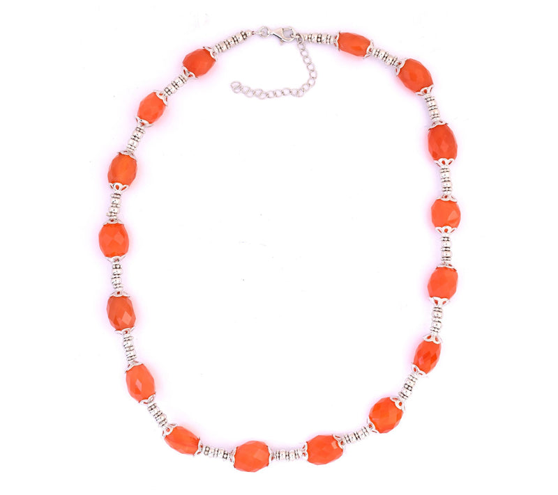 Affinity Gems Carnelian Faceted Bead Necklace, Sterling Silver — View 4