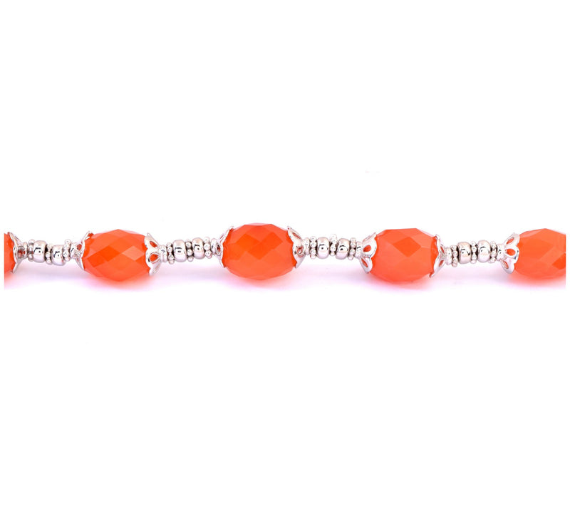 Affinity Gems Carnelian Faceted Bead Necklace, Sterling Silver — View 6