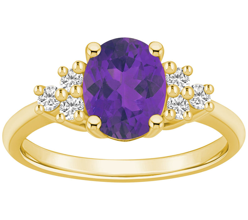 Affinity Gems Oval Gemstone & Diamond Ring, 14K Gold — Main view