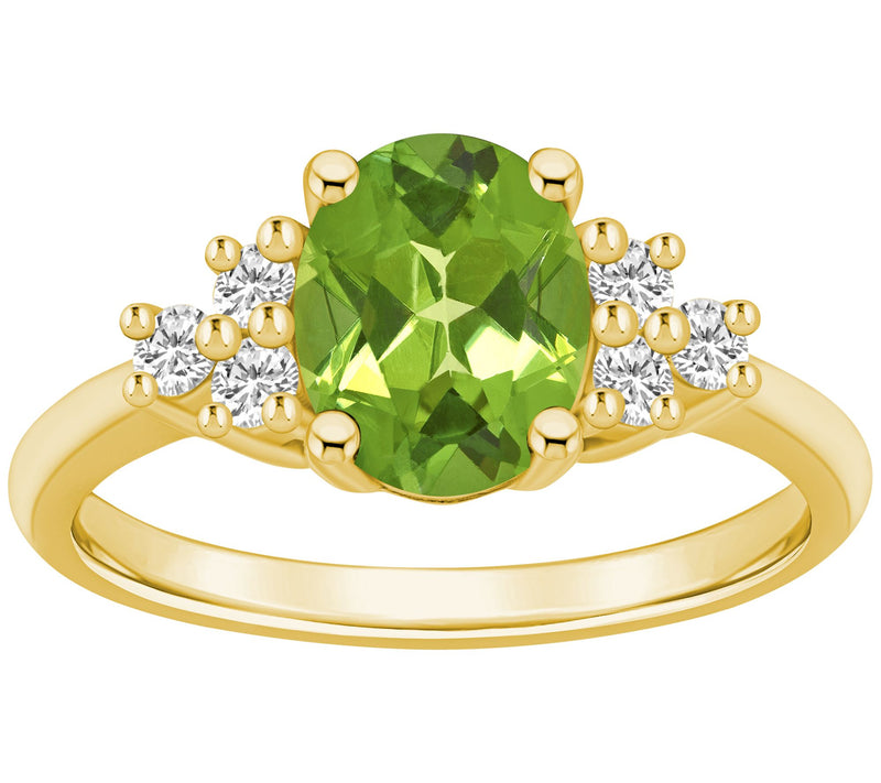 Affinity Gems Oval Gemstone & Diamond Ring, 14K Gold — View 11