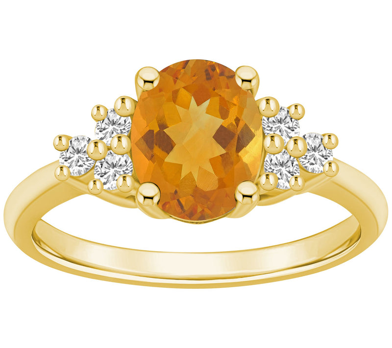 Affinity Gems Oval Gemstone & Diamond Ring, 14K Gold — View 7