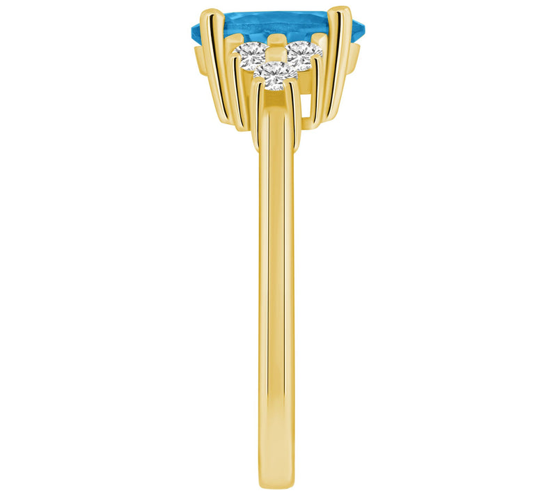 Affinity Gems Oval Gemstone & Diamond Ring, 14K Gold — View 12