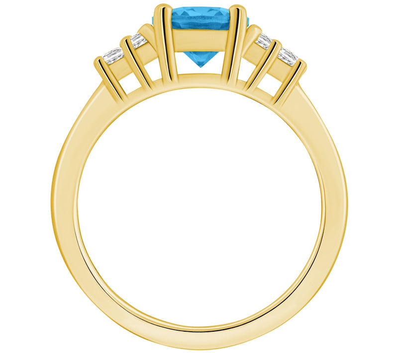 Affinity Gems Oval Gemstone & Diamond Ring, 14K Gold — View 13