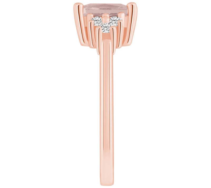 Affinity Gems Emerald Cut Morganite & Diamond Ring, 14K Gold — View 9