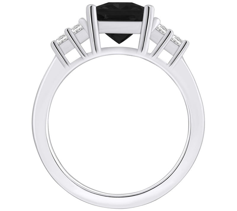 Affinity Gems Emerald-Cut Black Agate & Diamond Ring, 14K Gold — View 6