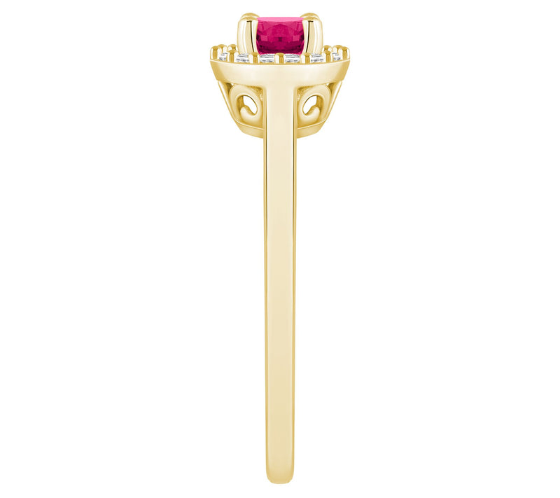 Affinity Gems Round Gemstone & Diamond Ring, 14K Gold — View 11