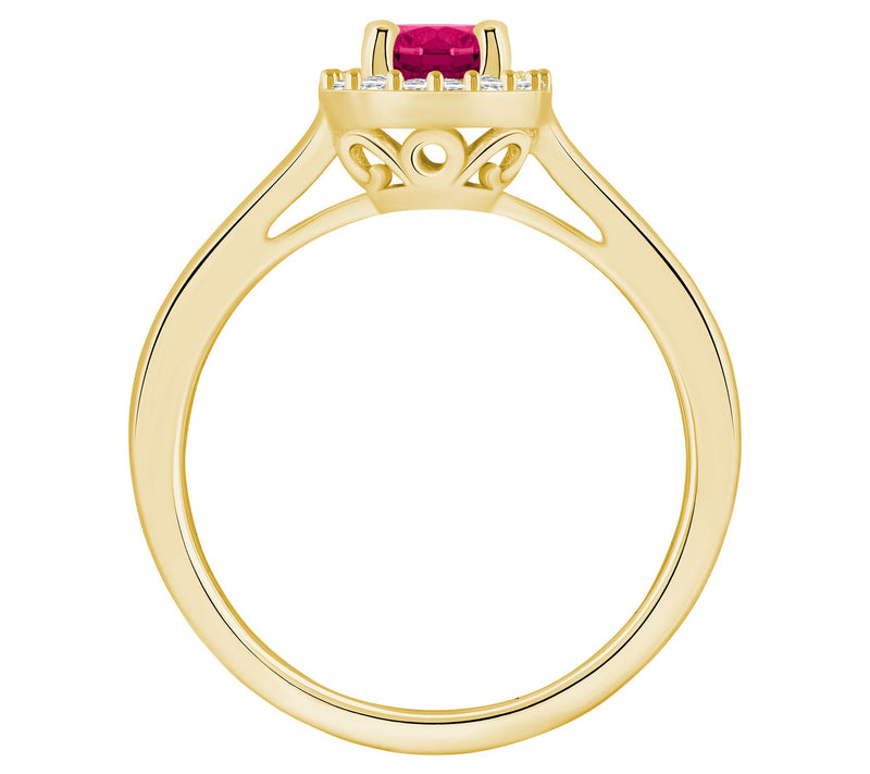 Affinity Gems Round Gemstone & Diamond Ring, 14K Gold — View 10