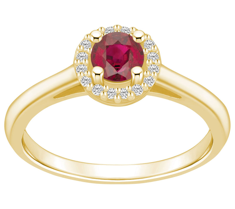 Affinity Gems Round Gemstone & Diamond Ring, 14K Gold — View 7