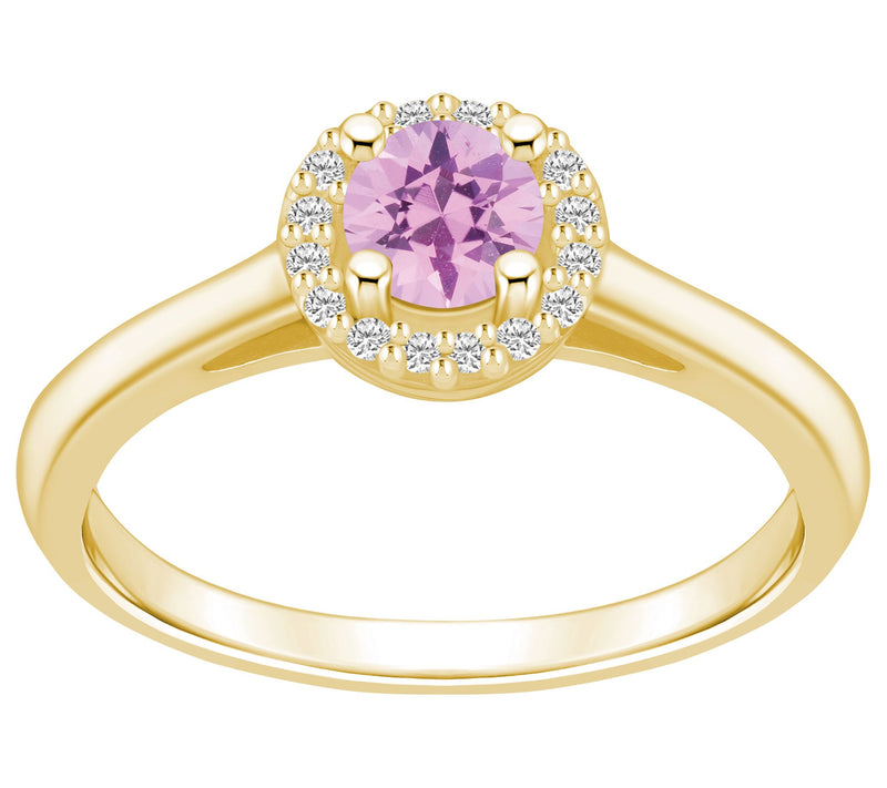 Affinity Gems Round Gemstone & Diamond Ring, 14K Gold — View 5