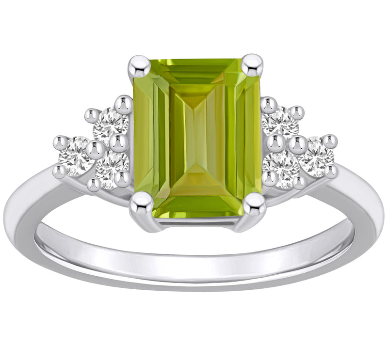 Affinity Gems Emerald-Cut Gemstone & Diamond Ring, 14K Gold — View 11