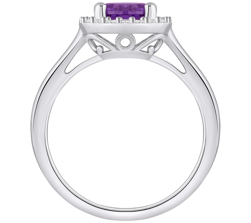 Affinity Gems Round Gemstone & Diamond Halo Ring, 14K Gold — View 12