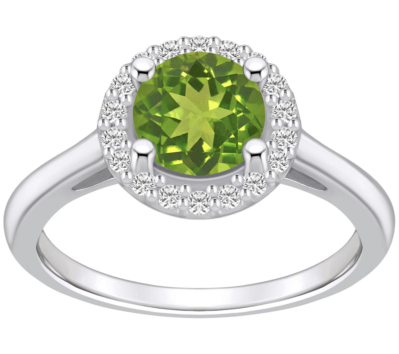 Affinity Gems Round Gemstone & Diamond Halo Ring, 14K Gold — View 11