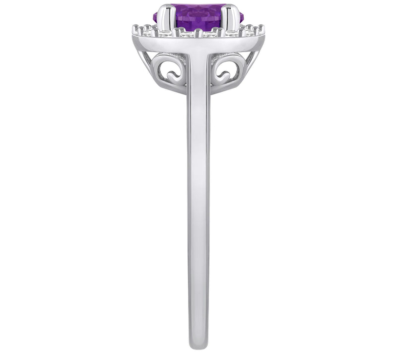 Affinity Gems Round Gemstone & Diamond Halo Ring, 14K Gold — View 13