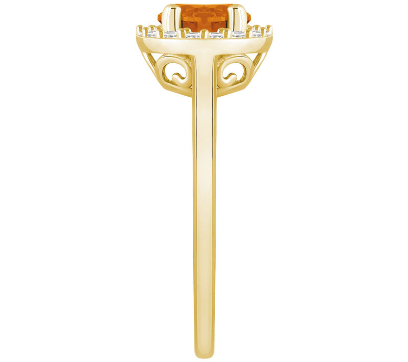 Affinity Gems Round Gemstone & Diamond Halo Ring, 14K — View 13